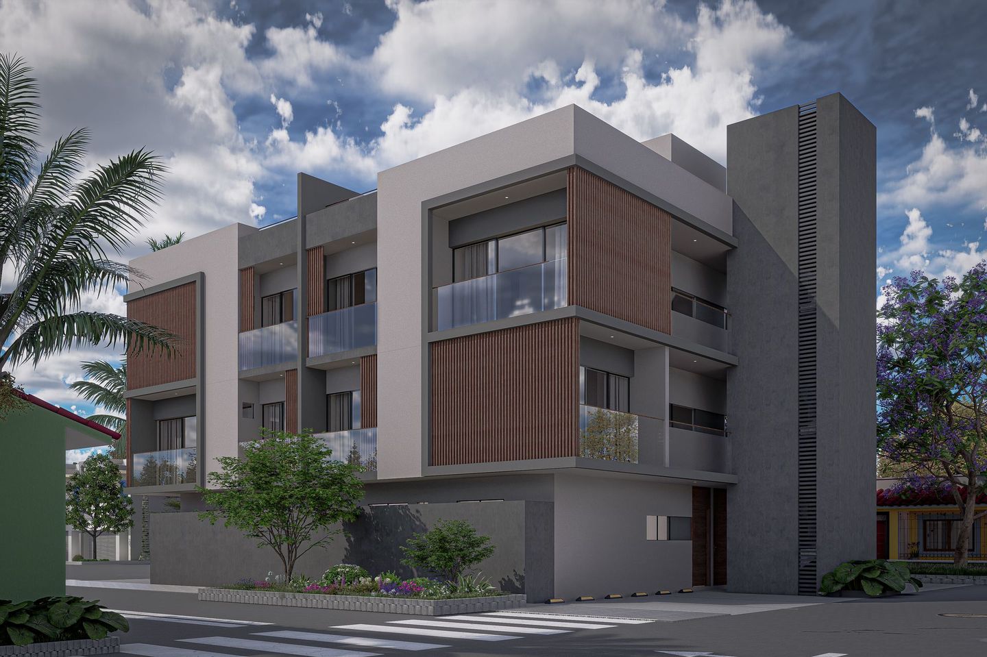 Fachada de un proyecto de A4 Arquitectos